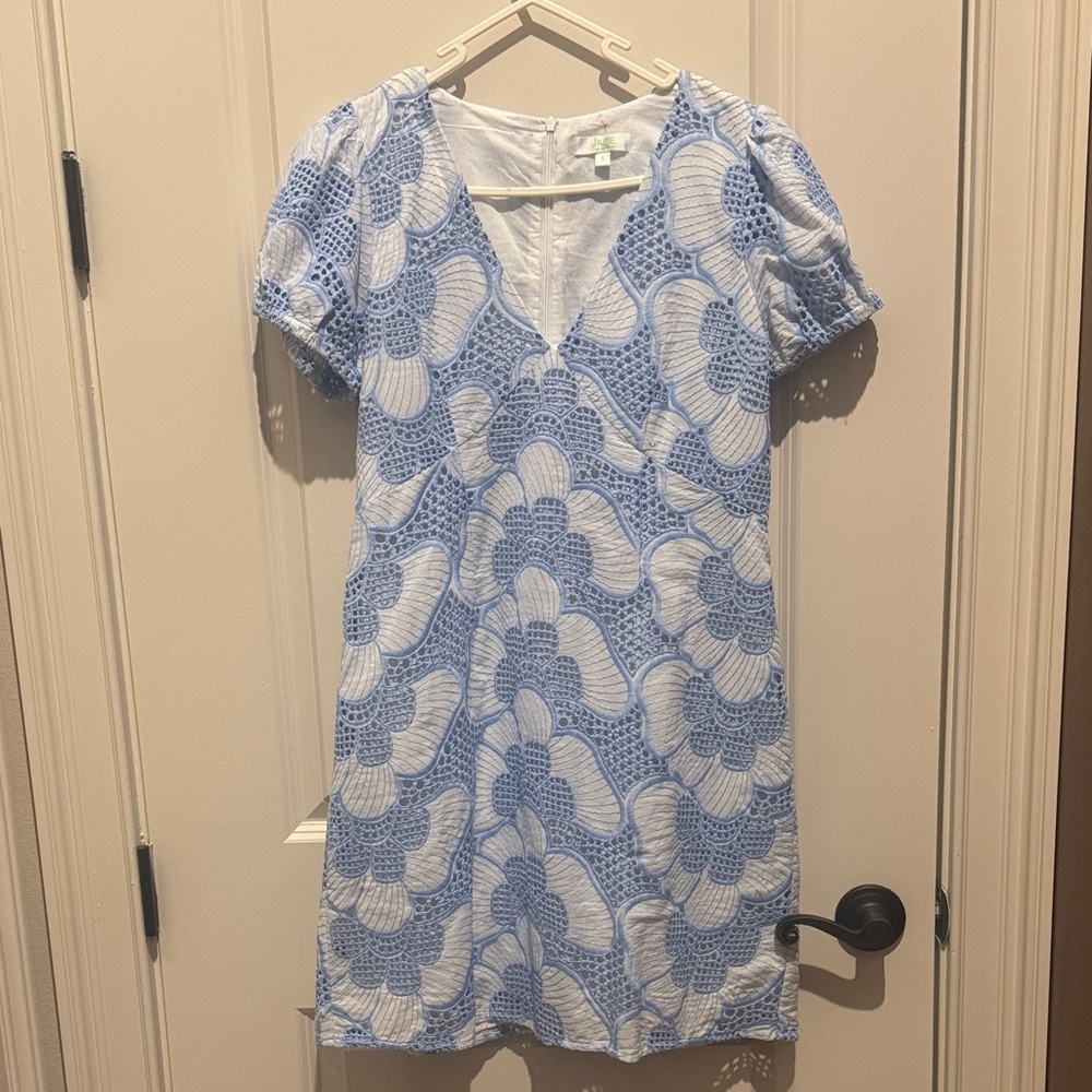 Blue and White Floral Dress